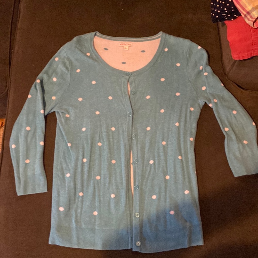 Cardigan, ski blue, Lg